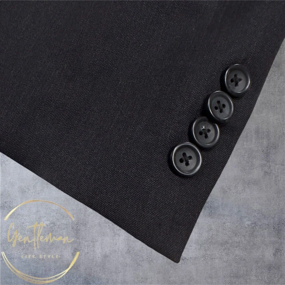 PRONTO UOMO Mens Blazer 42S Sport Coat Two Button Jacket Wool Charcoal Gray